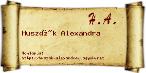 Huszák Alexandra névjegykártya